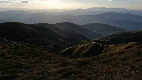 Sunset Over Mount Feathertop in the Australian Alps, Victoria - Alpine Moun.. Stock Footage 312063764