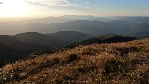 Sunset Over Mount Feathertop in the Australian Alps, Victoria - Alpine Moun.. Stock Footage 312063806