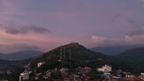 Sunset Over Mount Tapyas and Coron Town in Palawan Vídeos de archivo 335669791