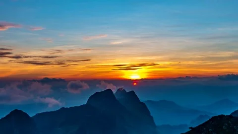 Sunset over mountain. Stock Footage 71755138