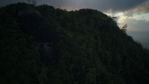 Sunset over mountain Stock Footage 80397076