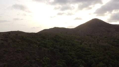 Sunset over the mountain Stock Footage 158618892