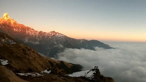 Sunset over mountain | HD Stock Footage