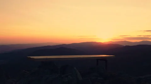 Sunset over mountain hills Stock Footage