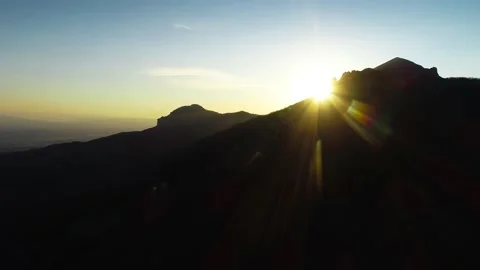 Sunset over the mountain peaks. Stock Footage 148449896