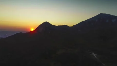 Sunset over the mountain peaks. Stock Footage 148449970