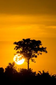 Sunset over mountain Stock Photos