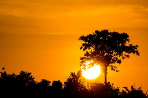 Sunset over mountain Stock Photos