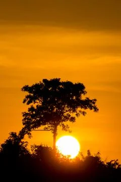 Sunset over mountain Stock Photos