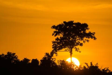 Sunset over mountain Stock Photos
