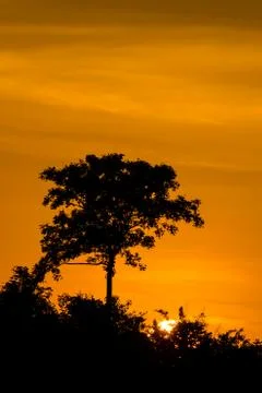 Sunset over mountain Stock Photos