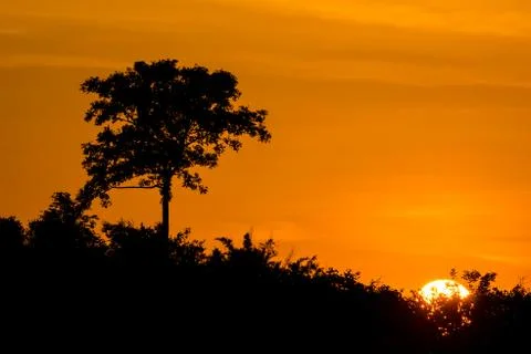 Sunset over mountain Stock Photos