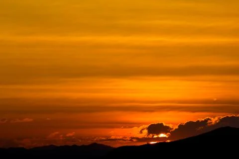 Sunset over mountain Stock Photos
