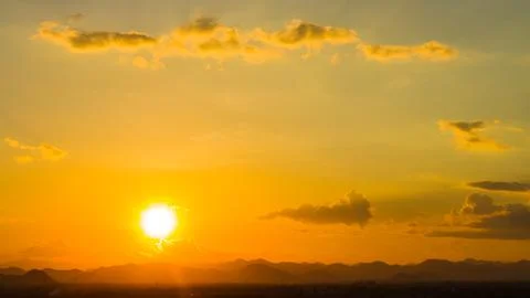 Sunset over mountain Stock Photos