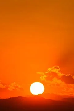 Sunset over mountain Stock Photos