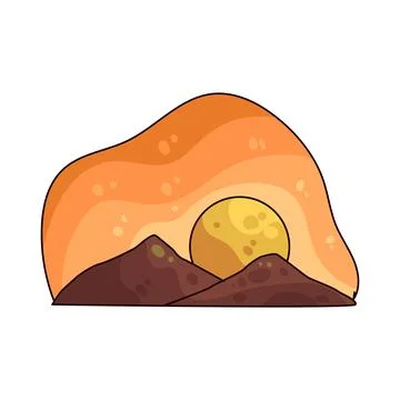 Sunset Over Mountain Range illustration Stock Illustration