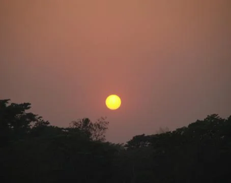 Sunset over the Mountain ridge Stock Photos