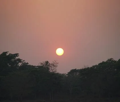 Sunset over the Mountain ridge Stock Photos