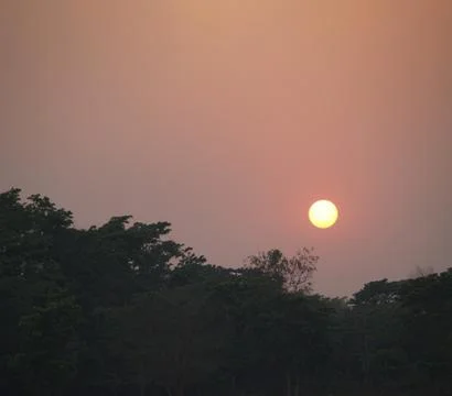 Sunset over the Mountain ridge Stock Photos