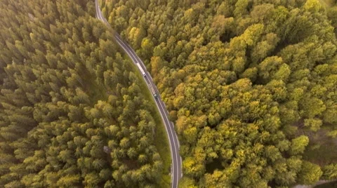 Sunset over mountain road Stock Footage 67441933