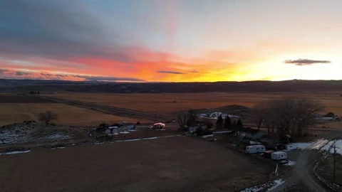 Sunset over mountain valley in Utah Stock Footage 296600667