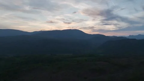 Sunset over Mountains and Coniston Water in Lake District National Park, Cumbria Stock-Footage 313933186