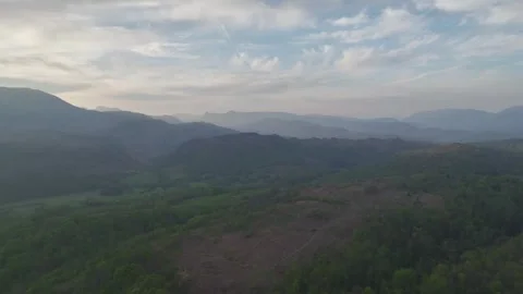 Sunset over Mountains and Coniston Water in Lake District National Park, Cumbria Stock-Footage 313933297