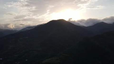Sunset over Mountains in Borjomi Stock Footage 274294977