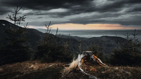 Sunset over the mountains Stock Footage 109798710