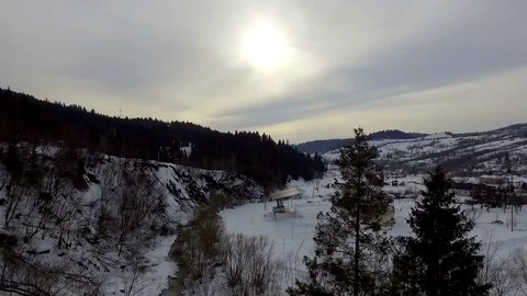 Sunset over the mountains Stock Footage 129421979