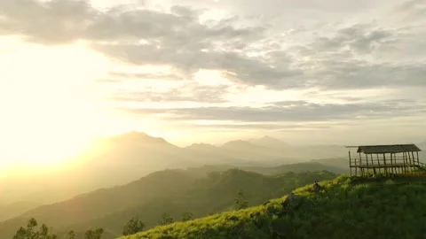 Sunset over the mountains Stock Footage 206328650