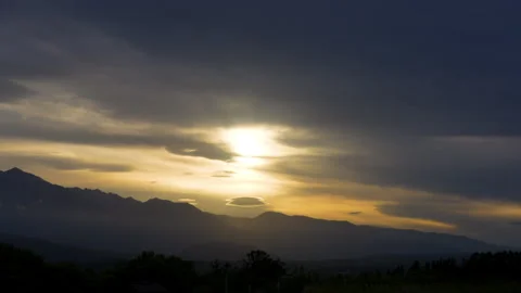 Sunset over the mountains Stock Footage 240810214