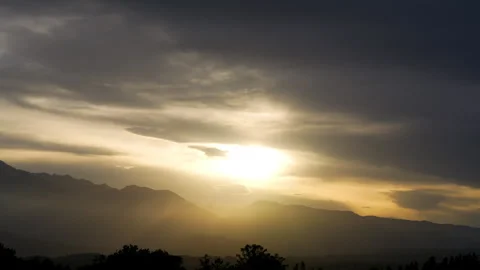 Sunset over the mountains Stock Footage 240810778