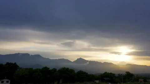 Sunset over the mountains Stock Footage 240811560