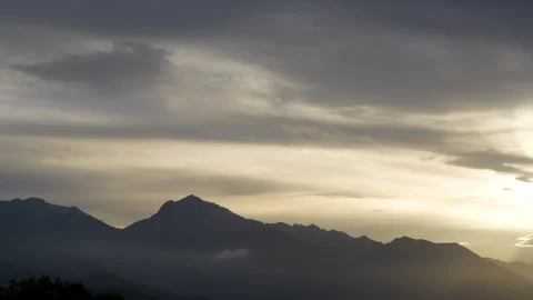 Sunset over the mountains Stock Footage 240811849