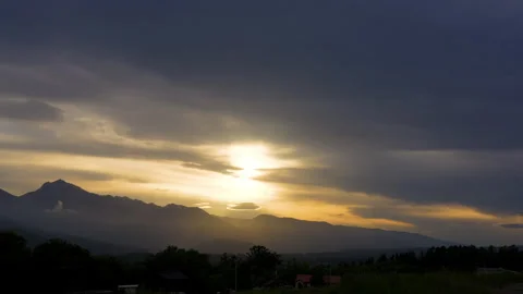 Sunset over the mountains Stock Footage 240811850