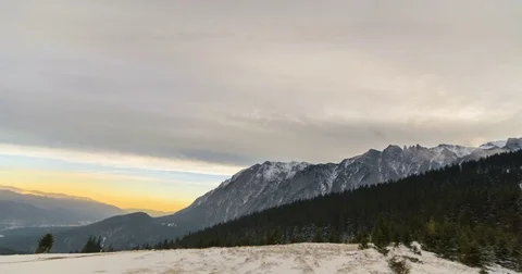 Sunset over the mountains landscape Stock Footage 70547641