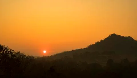 Sunset over Mountains Stock Photos