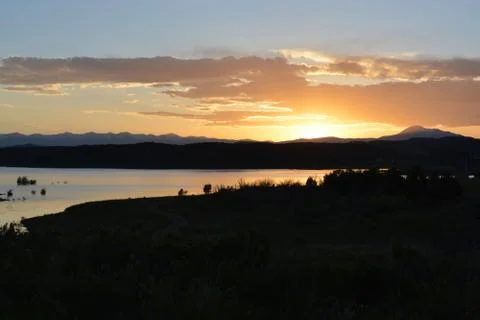 Sunset Over Mountains Foto stock