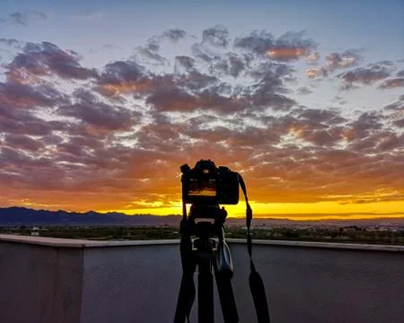 Sunset over mountains Stock Photos