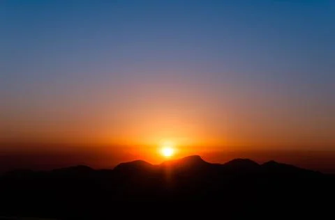 Sunset over Mountains 스톡 사진