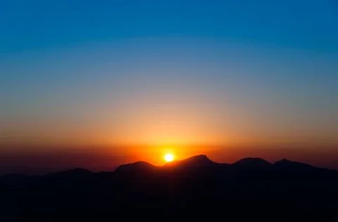 Sunset over Mountains 스톡 사진