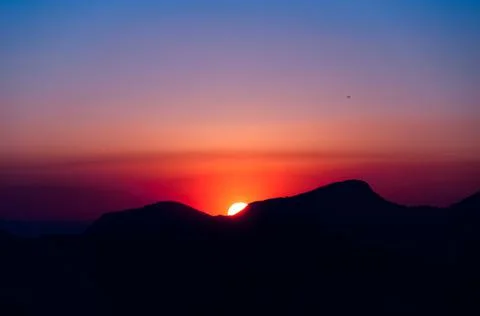 Sunset over Mountains 스톡 사진