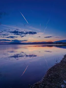 Sunset over mountains Foto stock