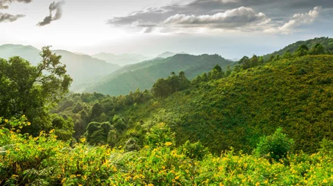 Sunset over mountains in Thailand. Stock Footage 36273389