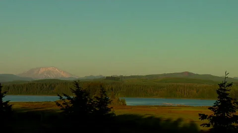 Sunset over Mt. St. Helens Stock Footage 138293