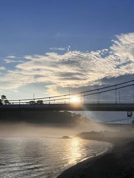 Sunset Over the Napo River in Tena, Ecuador Stock Photos