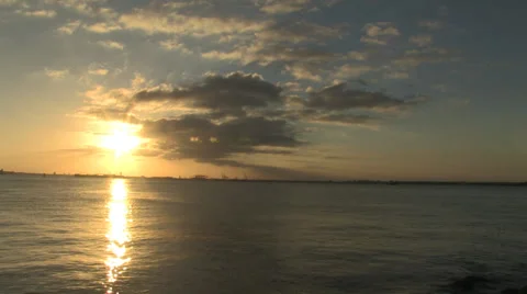 Sunset over New Jersey from Brooklyn Stock Footage 31742376