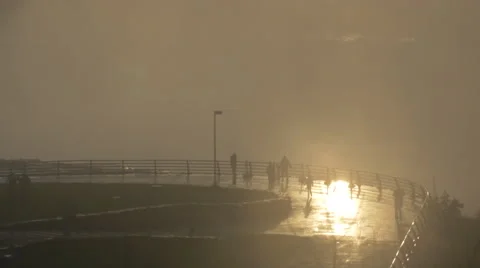 Sunset over Niagara Falls State Park, USA Stock Footage 47892805