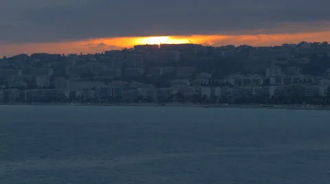 Sunset over Nice Stock Footage 61111580